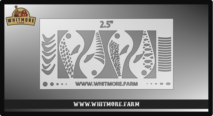 2.5 Inch Crankbait Airbrush Fishing Lure Stencil Whitmore Farm