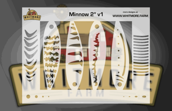 Minnow Fishing Lure Airbrush Stencil - 2 inch