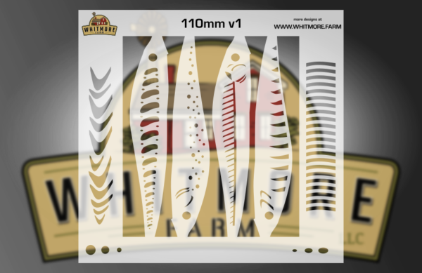 Jerkbait Fishing Lure Airbrush Stencil - 110mm