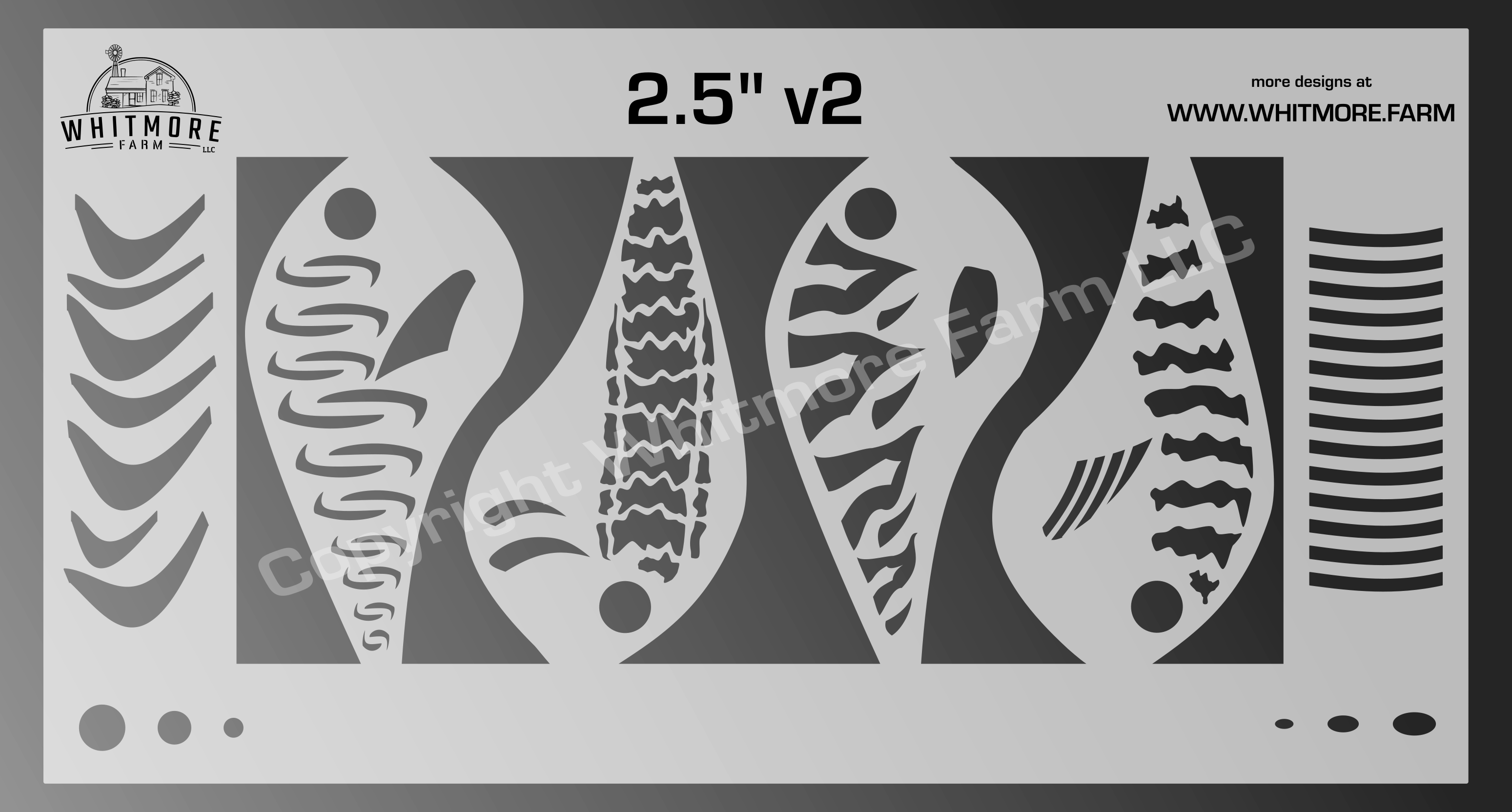 Fishing Lure Stencil 7.5' Inch 190 x 58mm Various Patterns 