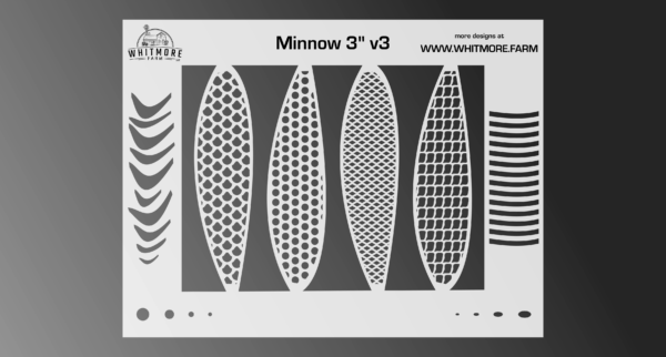 3 Inch Mylar Minnow Stencil