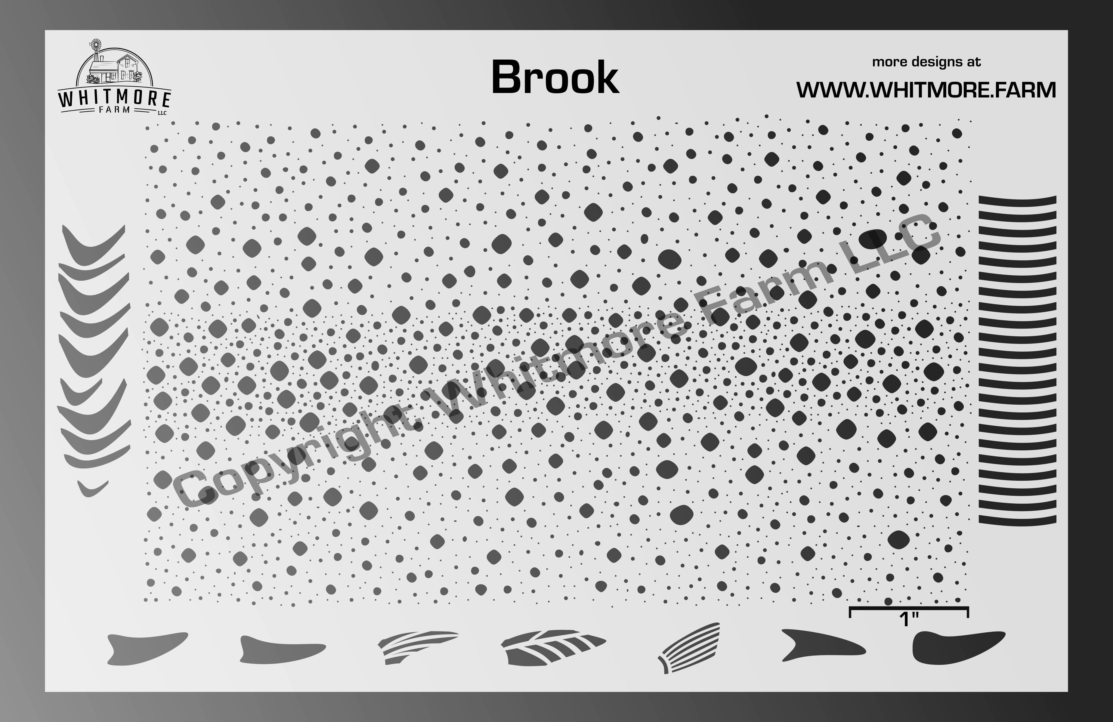 Brook v2 Mesh Fishing Lure Airbrush Stencil Large Format 5in1 Mylar Reusable 