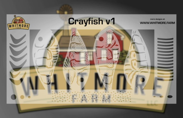 Crayfish v1 fishing lure airbrush stencil