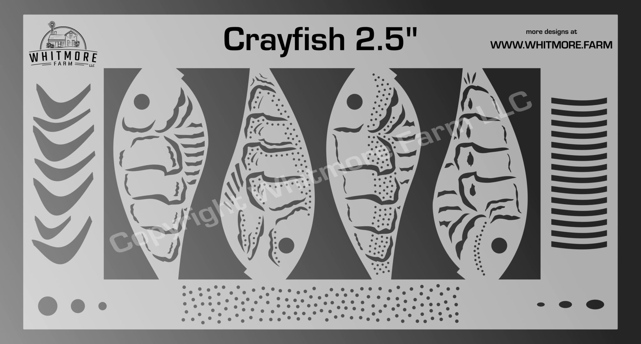 Crayfish Fishing Lure Airbrush Stencil #1 - 2.5 Inch – Whitmore Farm