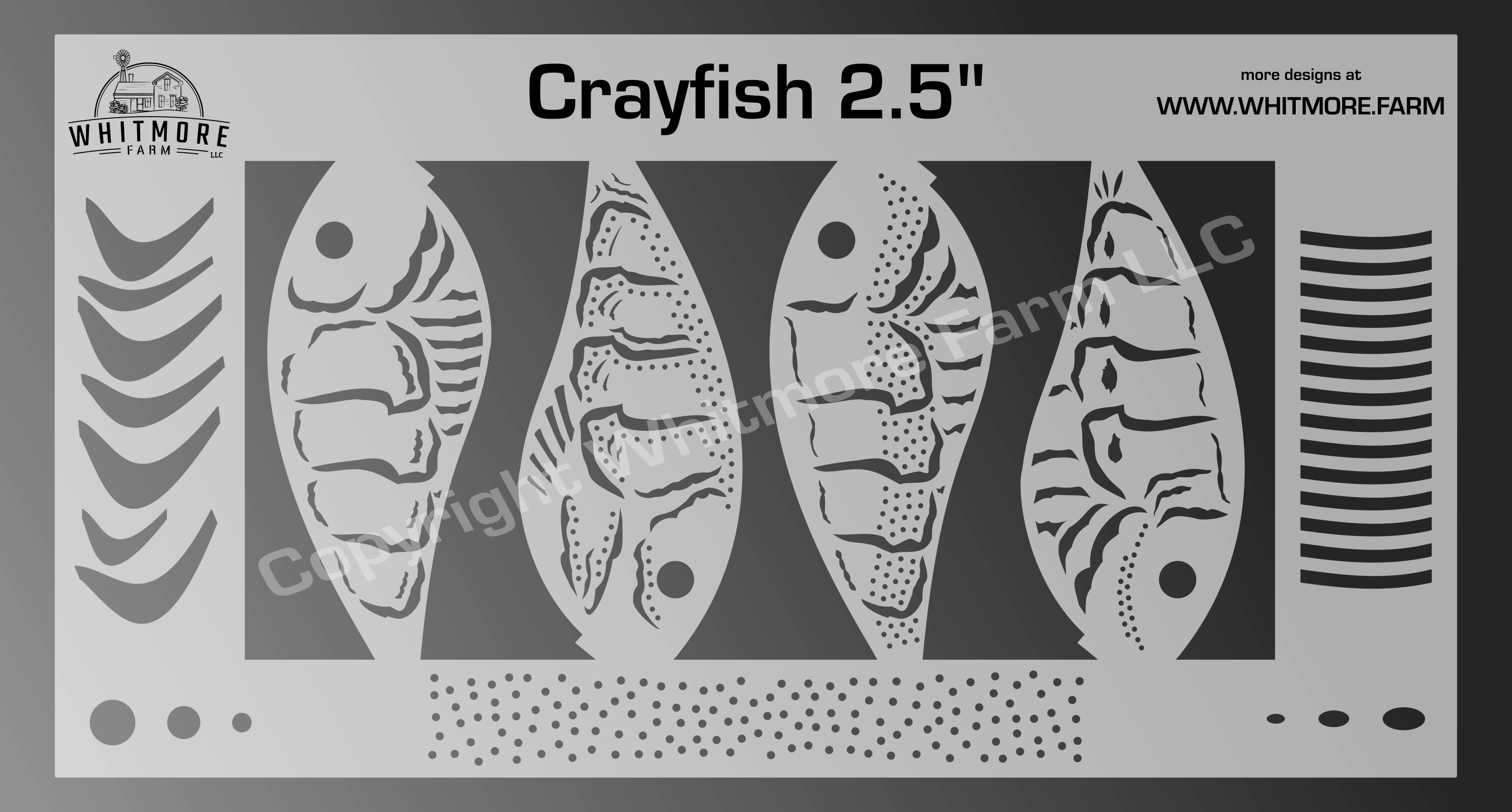 thumbnail image 2 of Whitmore Farm Squarebill Airbrush Stencil – Fishing Lure #1, 2.5 Inch, Reusable Mylar 2 of 5