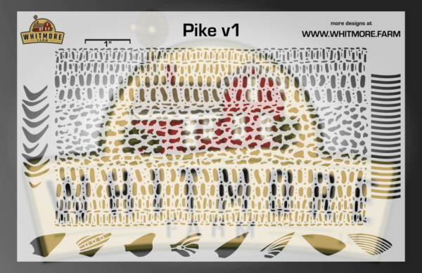 Pike v1 Mesh Fishing Lure Airbrush Stencil