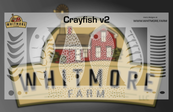 Crayfish Fishing Lure Airbrush Stencil v2