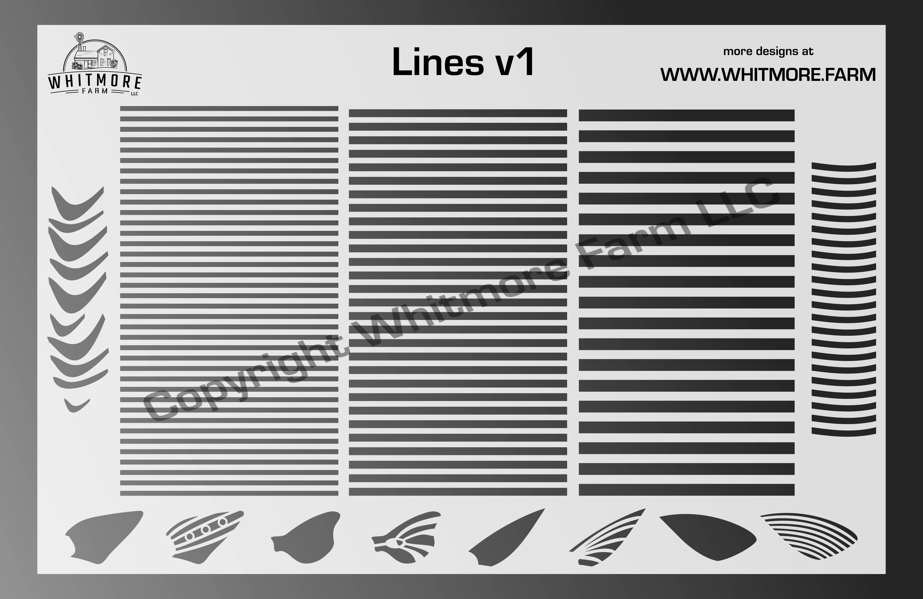 3 set Lines pattern Stencil