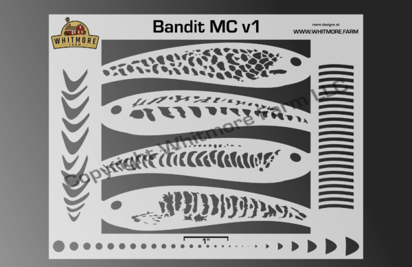 Bandit MC v1 fishing lure airbrush stencil