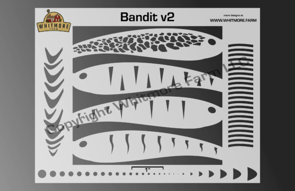 Bandit v2 fishing lure airbrush stencil