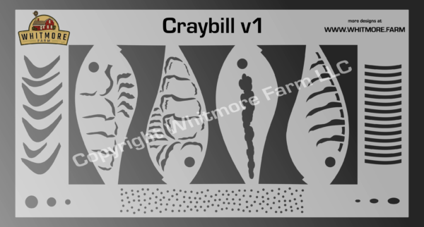 Craybill v1 fishing lure airbrush stencil