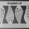 Crayfish v3 fishing lure airbrush stencil