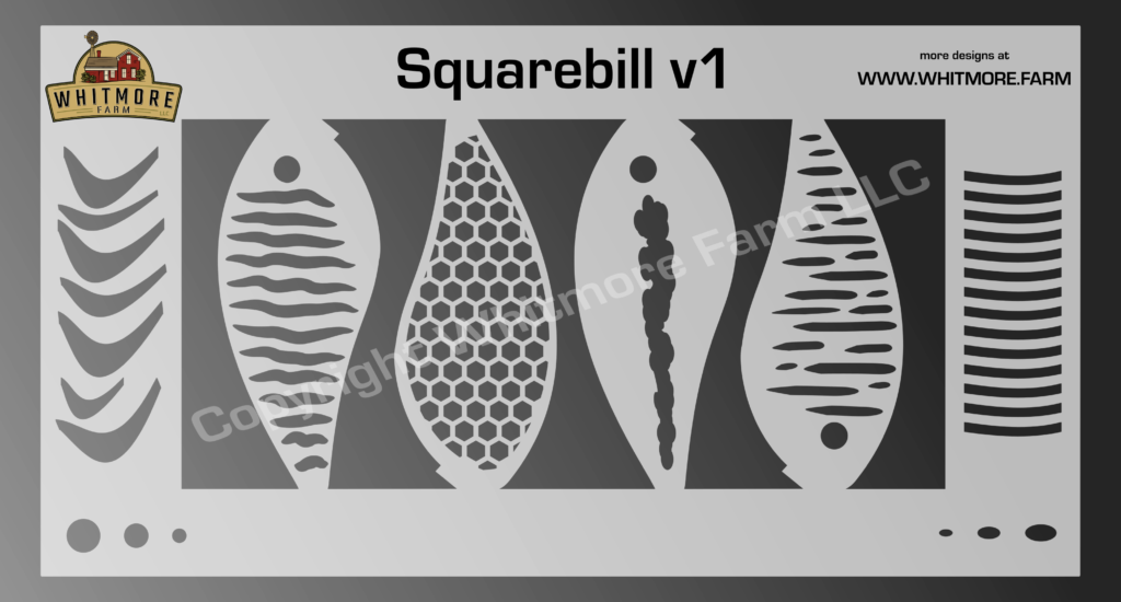 Squarebill Fishing Lure Airbrush Stencil v1 Whitmore Farm