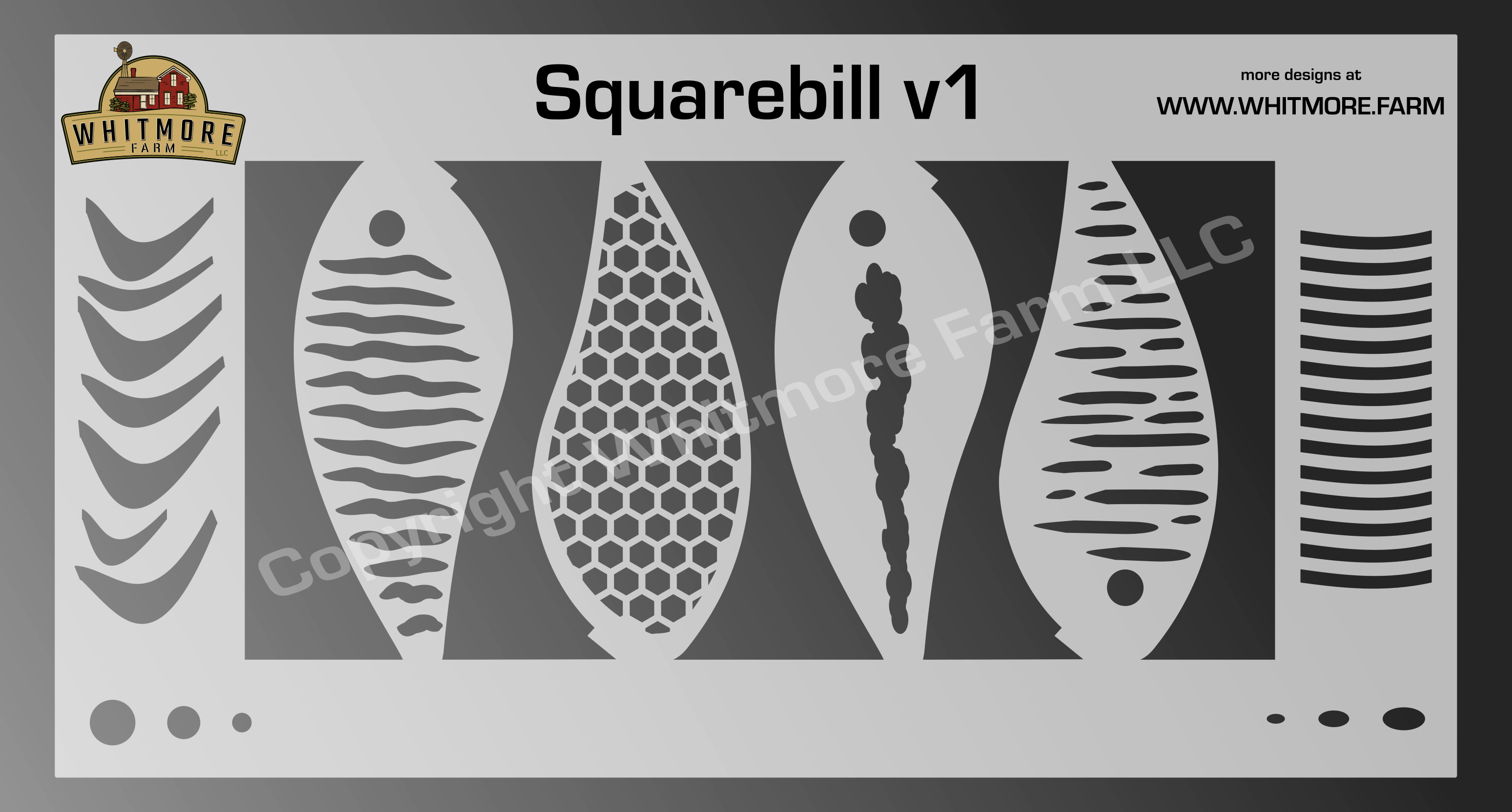 Squarebill v1 fishing lure airbrush stencil