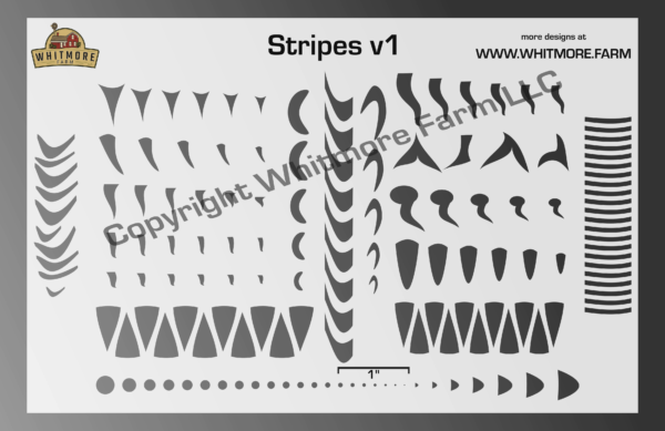 Stripes v1 Assortment airbrush stencil