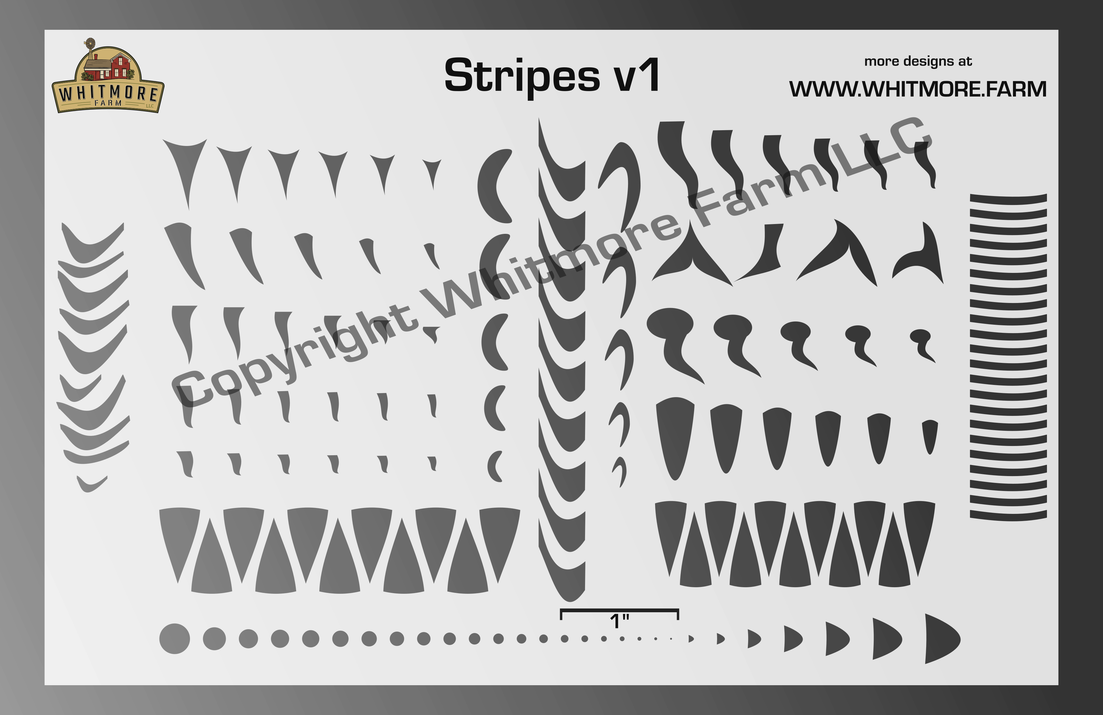 Hazard Stripe Airbrush Stencils