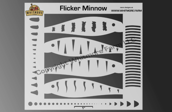 Flicker Minnow fishing lure airbrush stencil