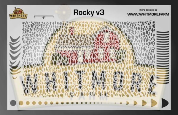 Rocky v3 Mesh Fishing Lure Airbrush Stencil
