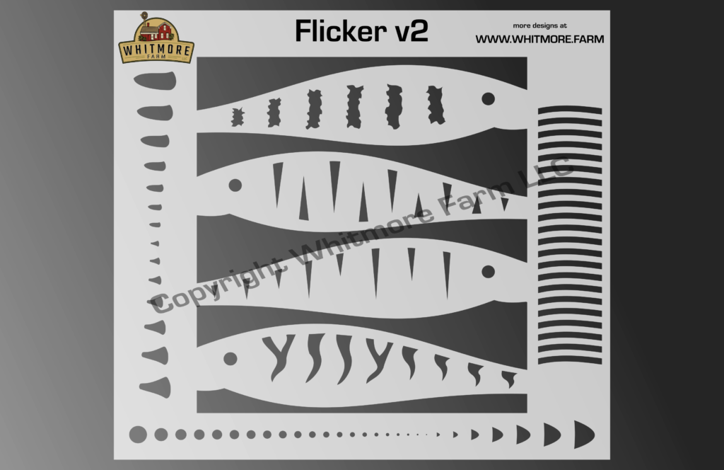 thumbnail image 2 of Fins V1 Assortment Fishing Lure Airbrush Stencils – Mylar Reusable USA Made 2 of 5