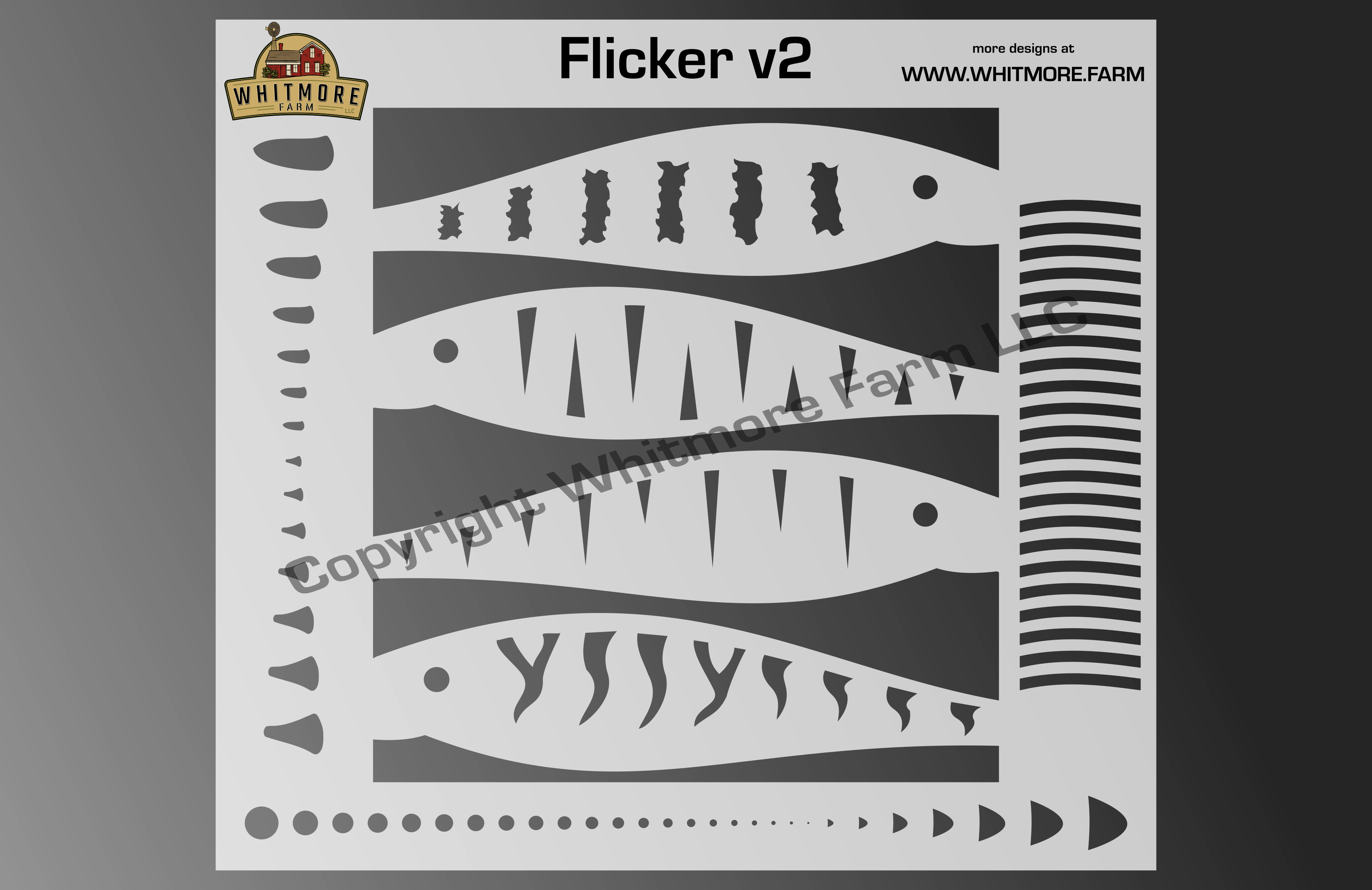 Flicker Minnow v2 fishing lure airbrush stencil