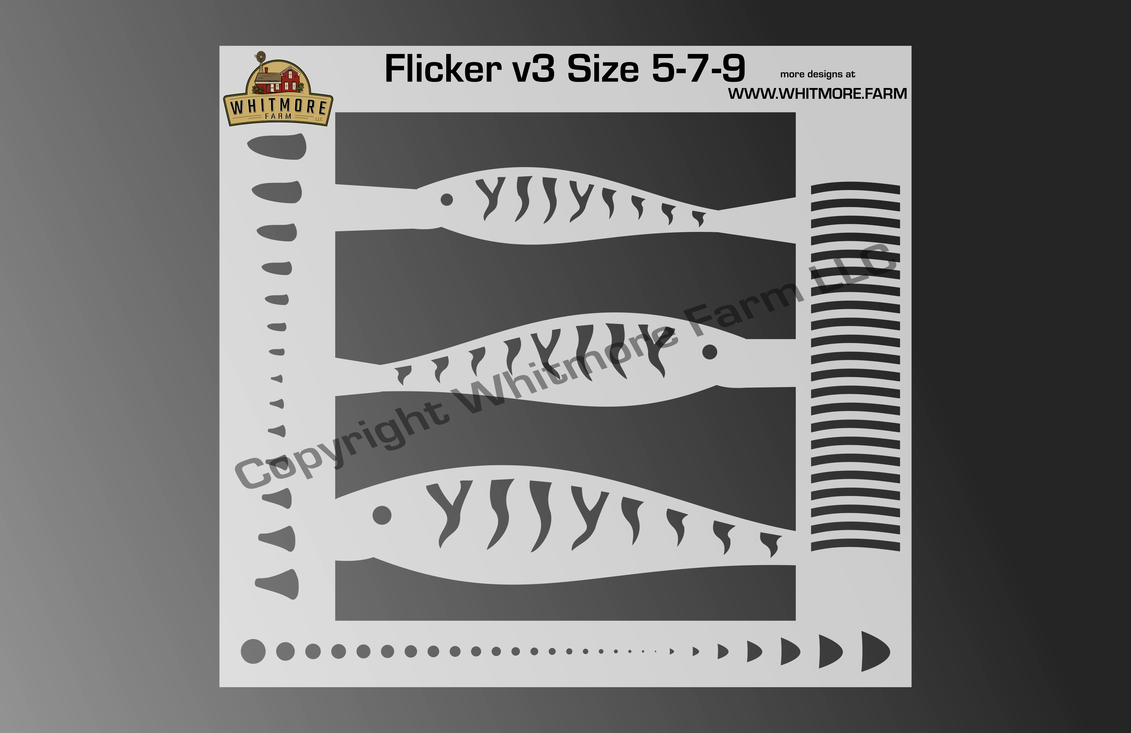 Flicker Minnow v3 fishing lure airbrush stencil