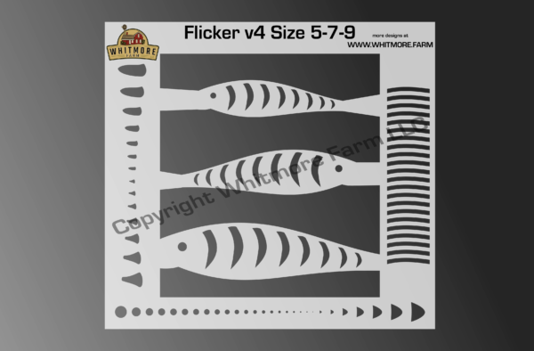 Flicker Minnow v4 fishing lure airbrush stencil
