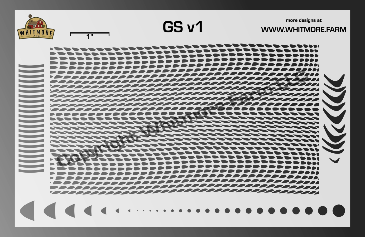 GS v1 Mesh Fishing Lure Airbrush Stencil Whitmore Farm