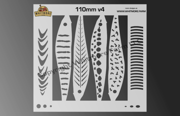 Jerkbait 110 v4 fishing lure airbrush stencil