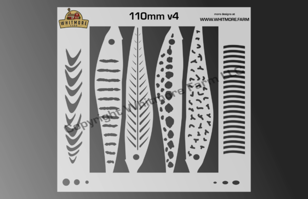 Jerkbait 110 v4 fishing lure airbrush stencil