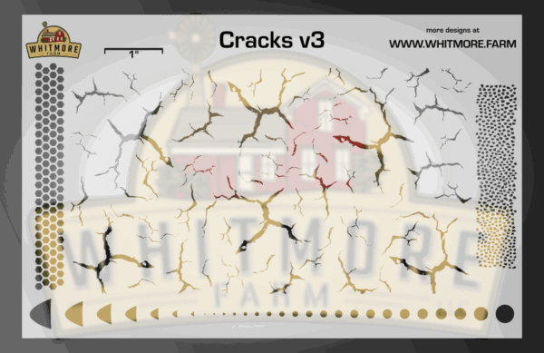 Cracks v3 Mesh Fishing Lure Airbrush Stencil