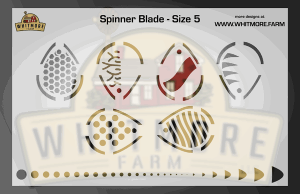 Spinner Blade Fishing Lure Airbrush Stencil