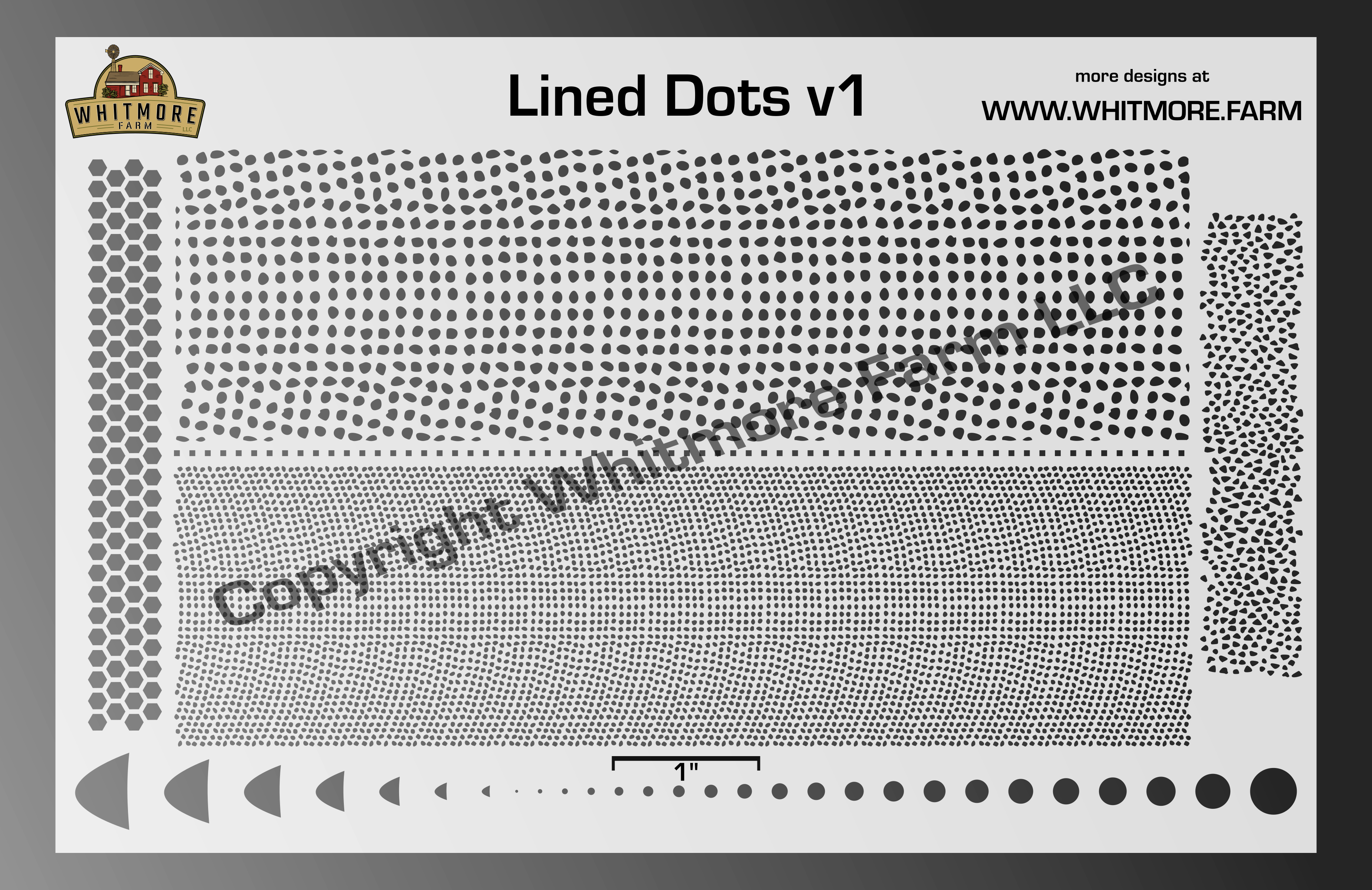 Lined Dots v1 Mesh Fishing Lure Airbrush Stencil