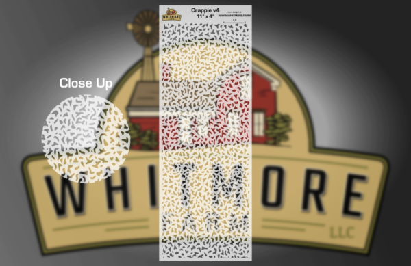 Crappie v4 Large Format Mesh Fishing Lure Airbrush Stencil - 11" x 4"