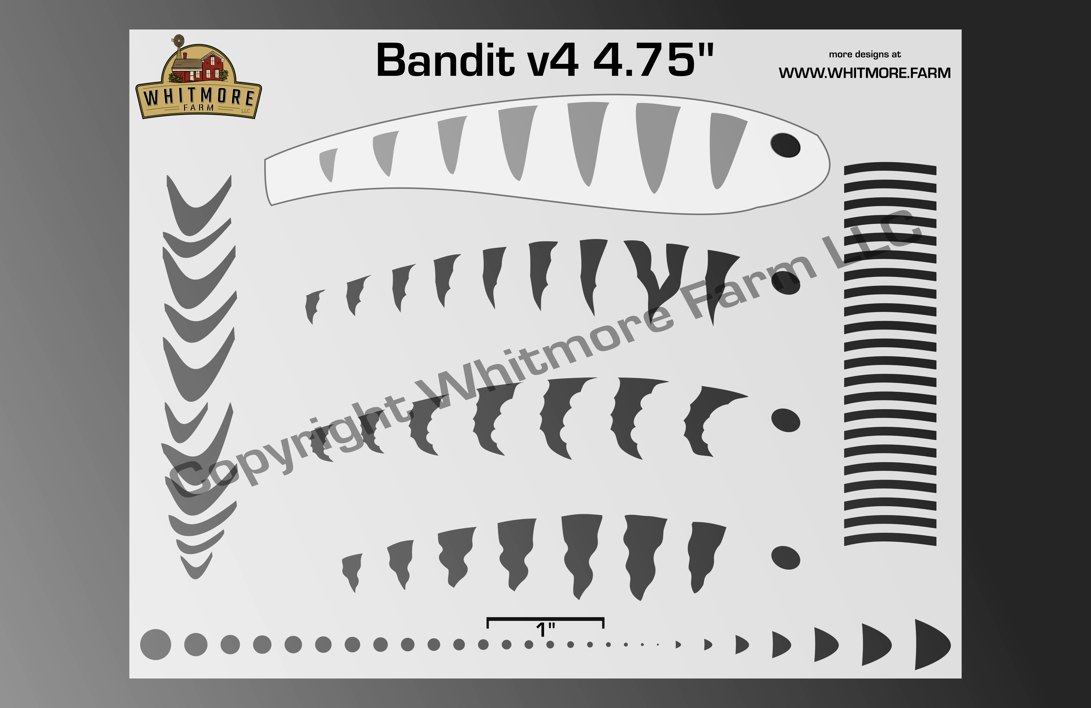 Bandit v4 fishing lure airbrush stencil