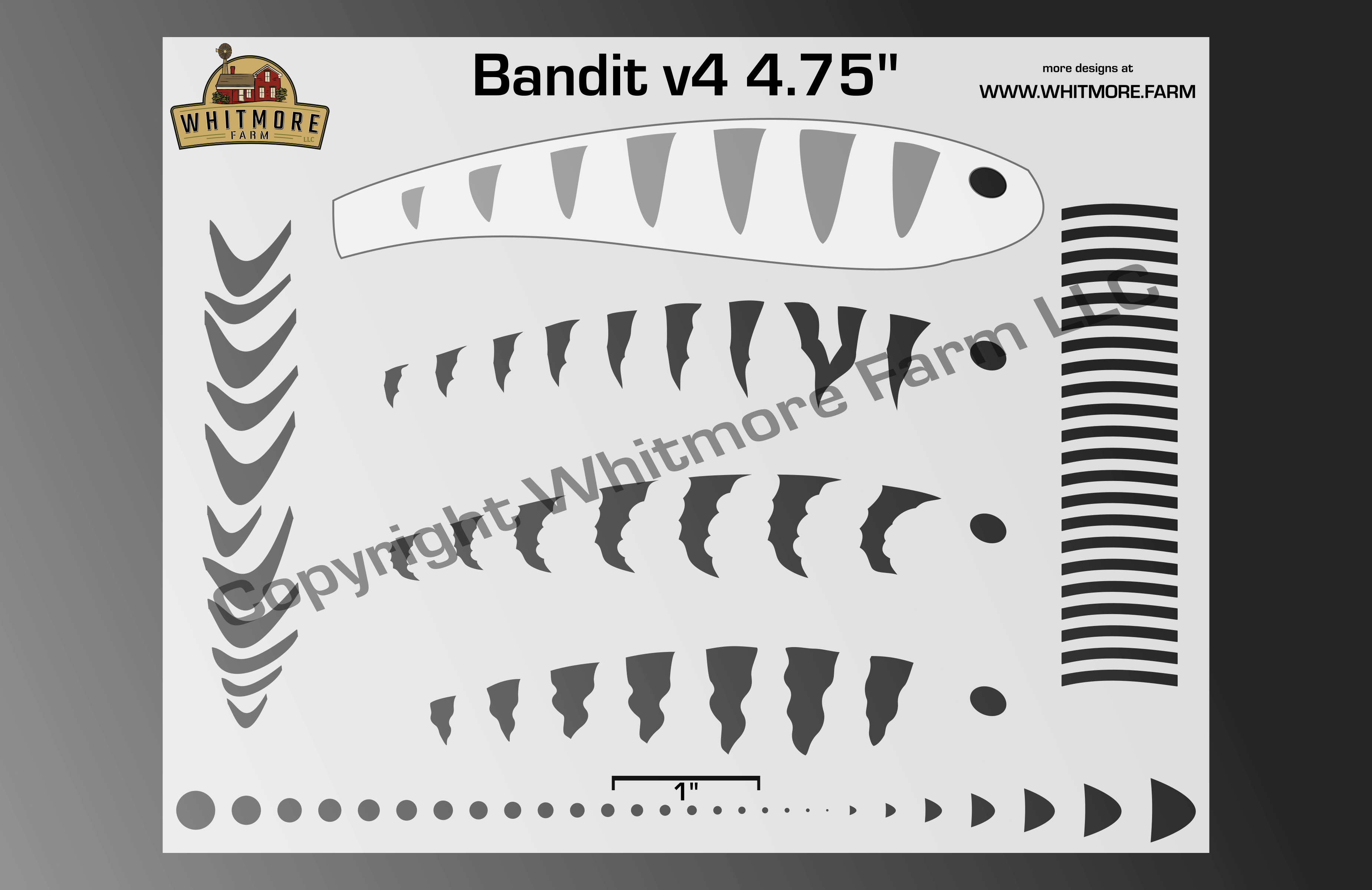 Bandit v4 Fishing Lure Airbrush Stencil