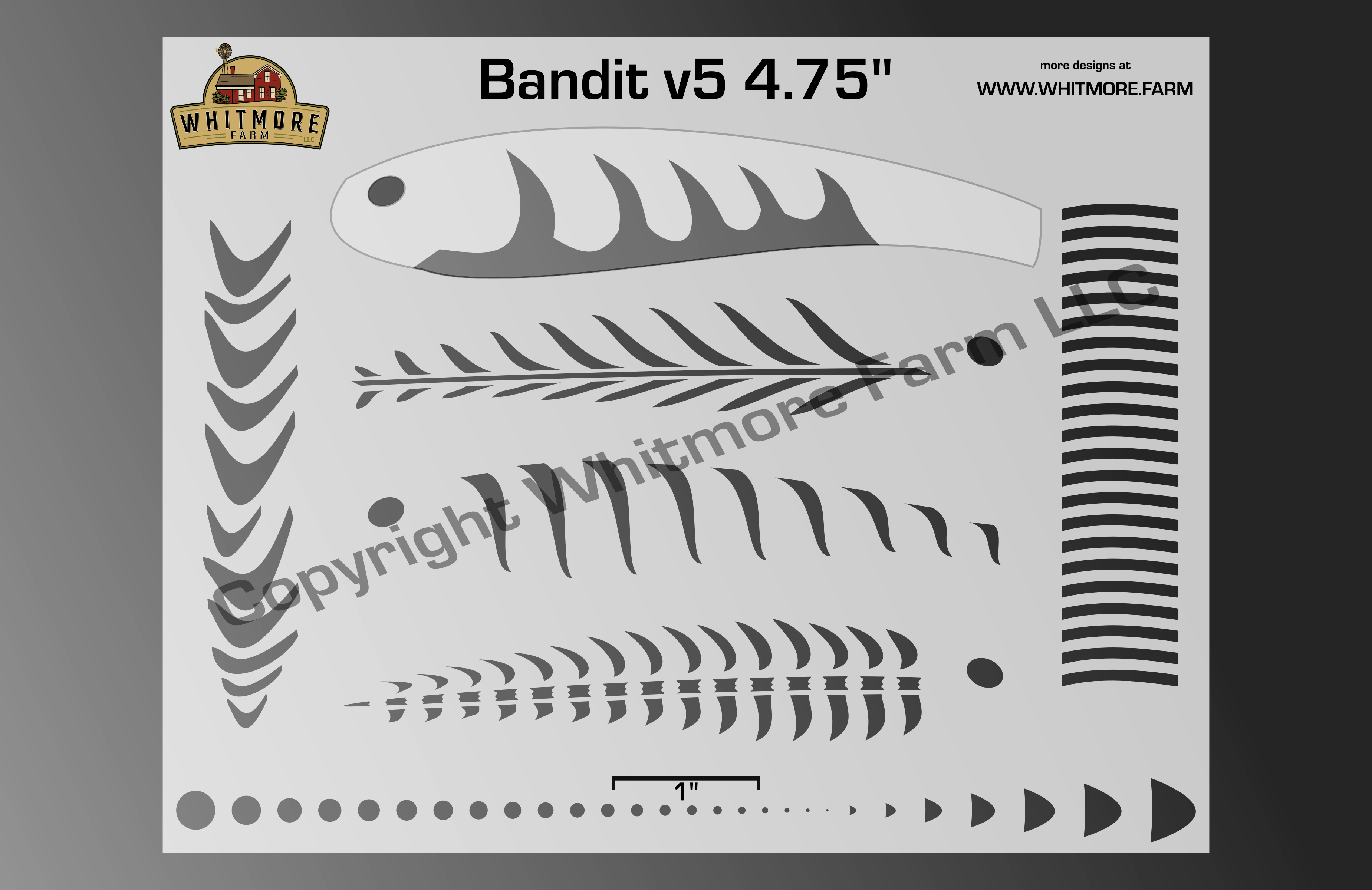 Bandit v5 Fishing Lure Airbrush Stencil