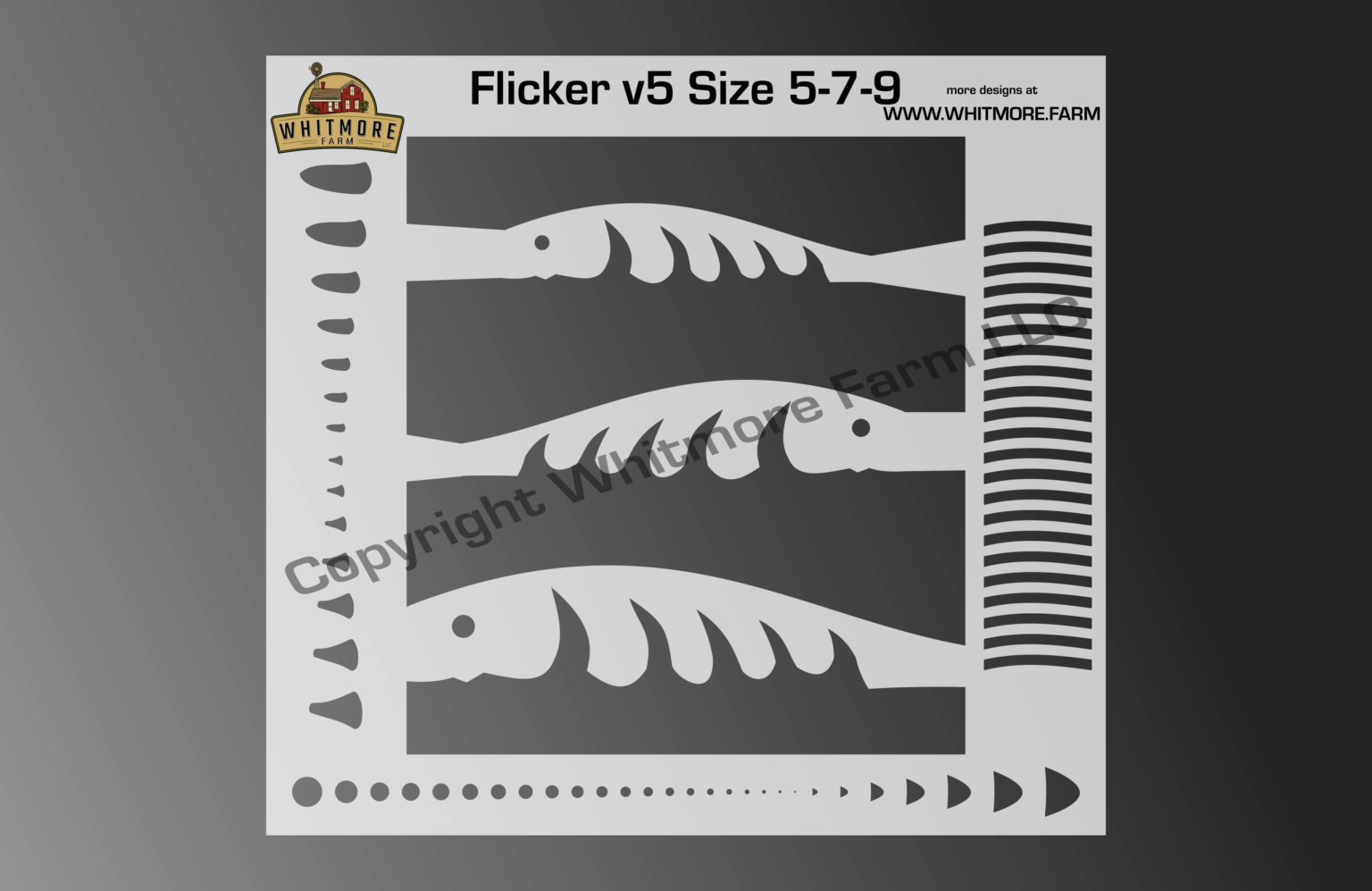 Flicker Minnow v5 Fishing Lure Airbrush Stencil Size 5 7 9 Whitmore Farm