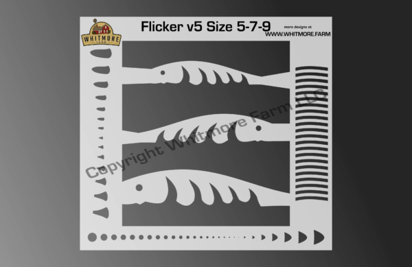 Flicker Minnow v5 Fishing Lure Airbrush Stencil -Size 5 7 9