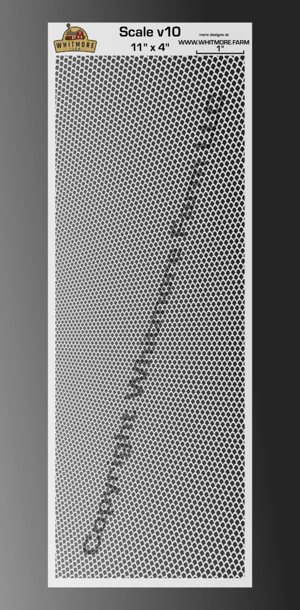 Scale v10 mesh fishing lure stencil