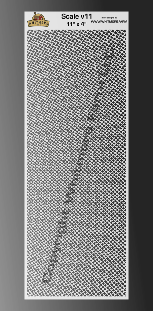 Scale v11 large format mesh fishing lure airbrush stencil 11 x 4