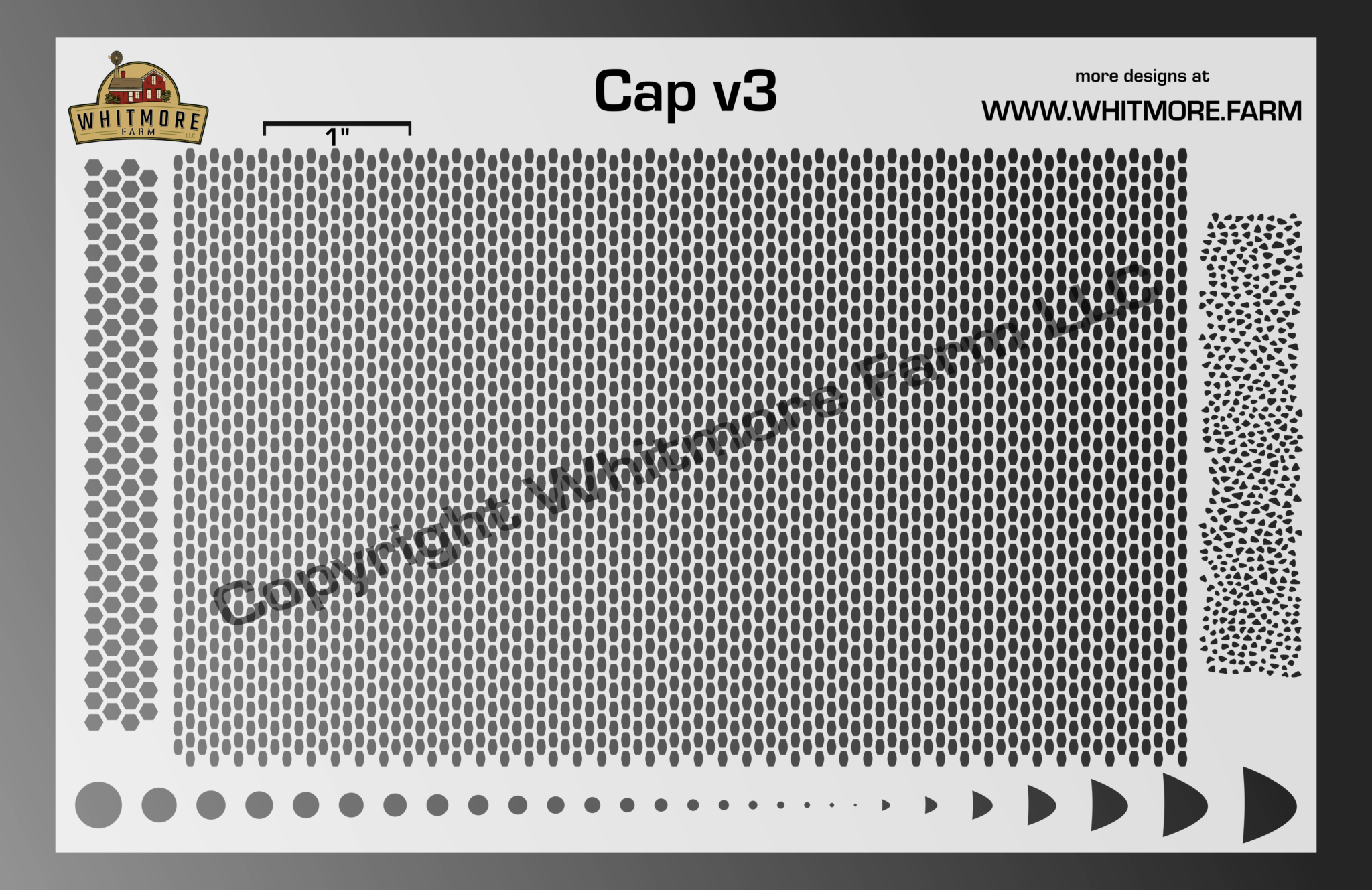 Honey V3 Mesh Fishing Lure Airbrush Stencil – 5-in-1 Large Mylar Reusable Stencil For Custom Lures