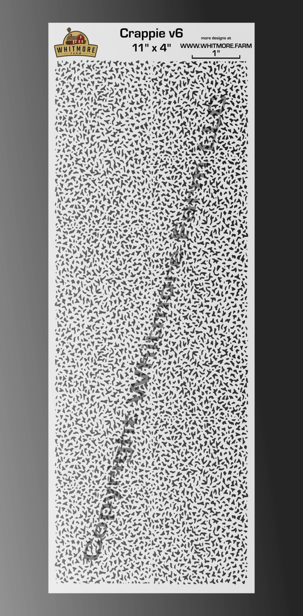 Crappie V6 Large Format Mesh Fishing Lure Airbrush Stencil 11 X 4 crappie-v6-large-format-mesh-fishing-lure-airbrush-stencil-11-x-4