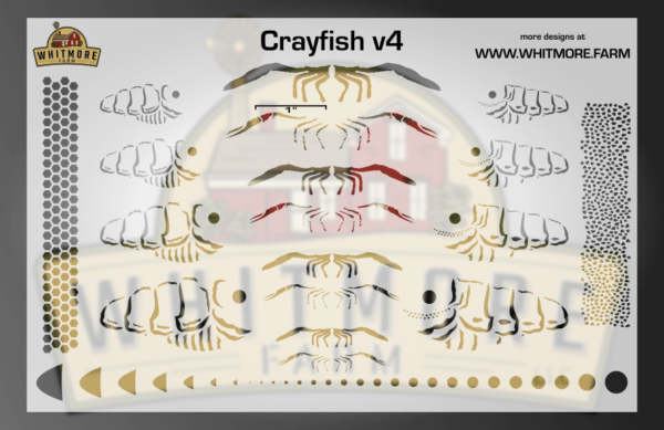 Crayfish v4 Fishing Lure Airbrush Stencil