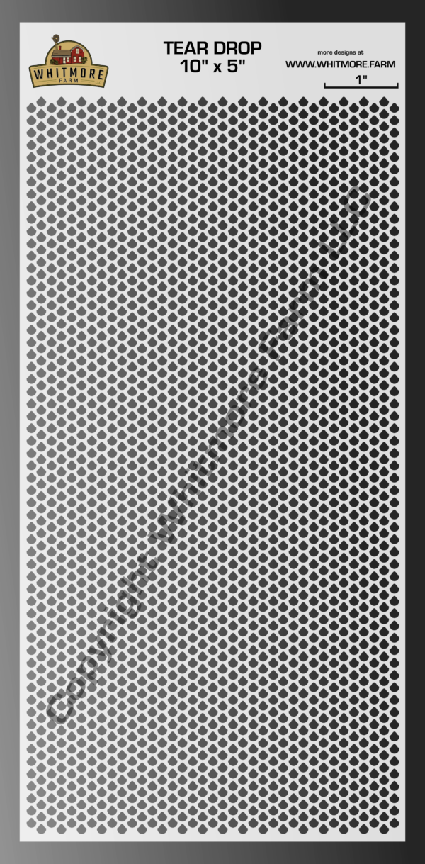 Teardrop large format mesh airbrush stencil