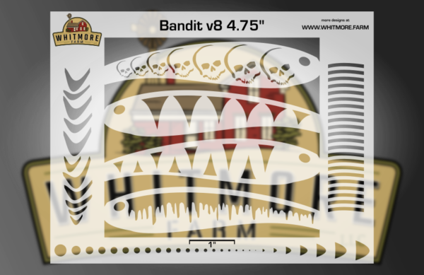 Bandit v8 Fishing Lure Airbrush Stencil