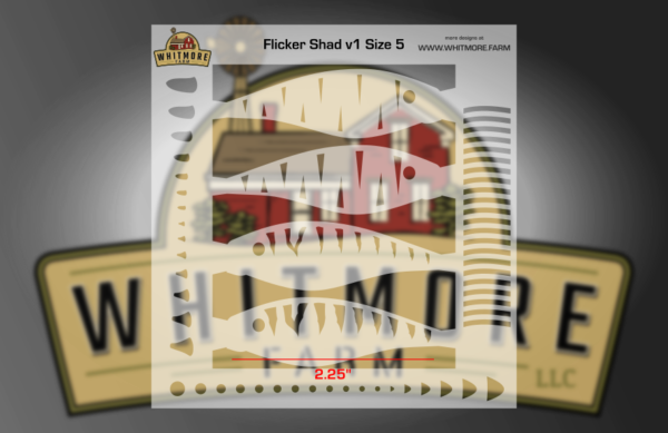 Flicker Shad v1 Fishing Lure Airbrush Stencil