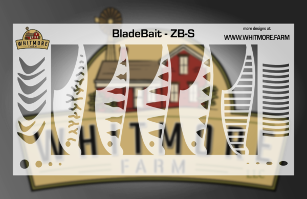 Blade Bait v1 Fishing Lure Airbrush Stencil - 2" ZB-S ( 2 pack )