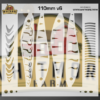 Jerkbait v6 Fishing Lure Airbrush Stencil - 110mm