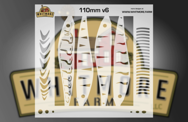 Jerkbait v6 Fishing Lure Airbrush Stencil - 110mm