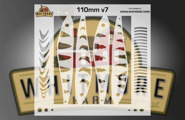 Jerkbait v7 Fishing Lure Airbrush Stencil - 110mm